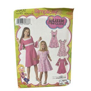 Simplicity 3902 Lizzie McGuire Girls Dress Pattern Size 7-14